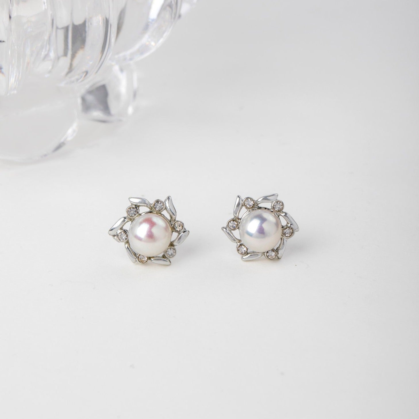 White Freshwater Pearl Earrings Set