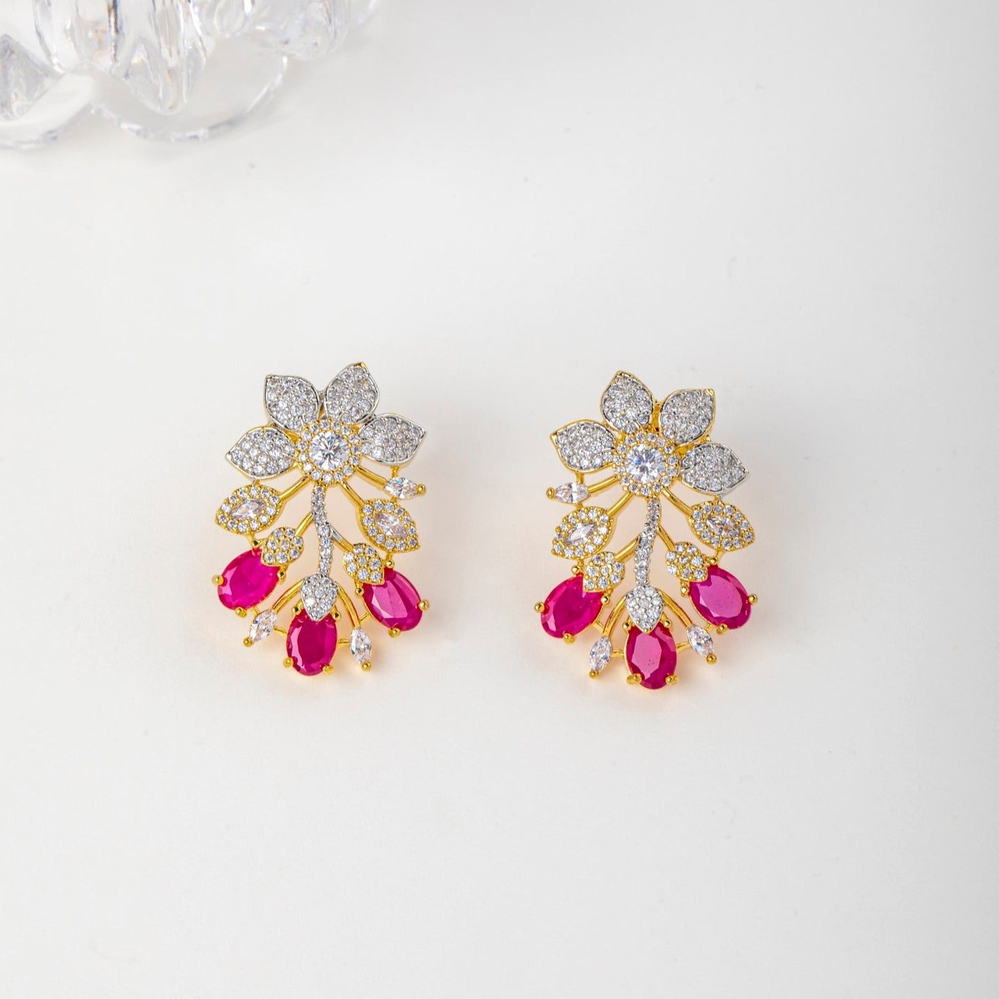 Ruby Accent Earrings Set