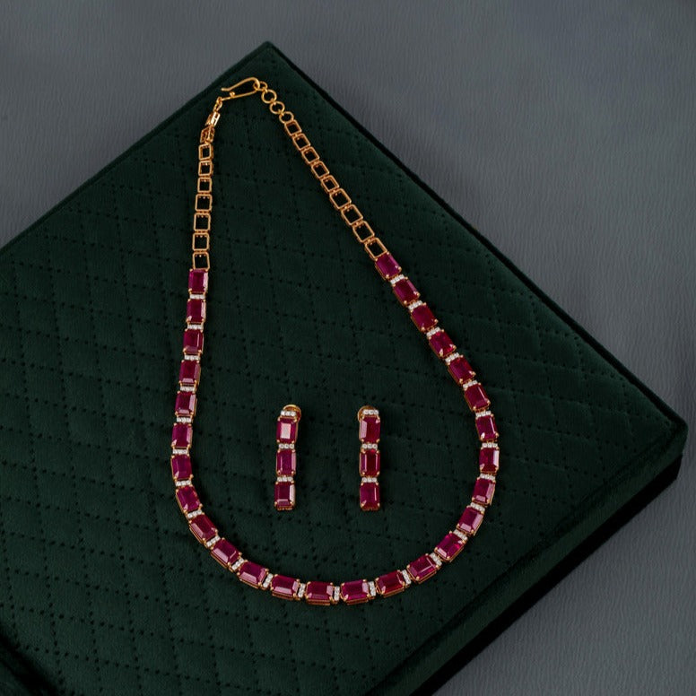 Ruby Radiance and Diamond Necklace