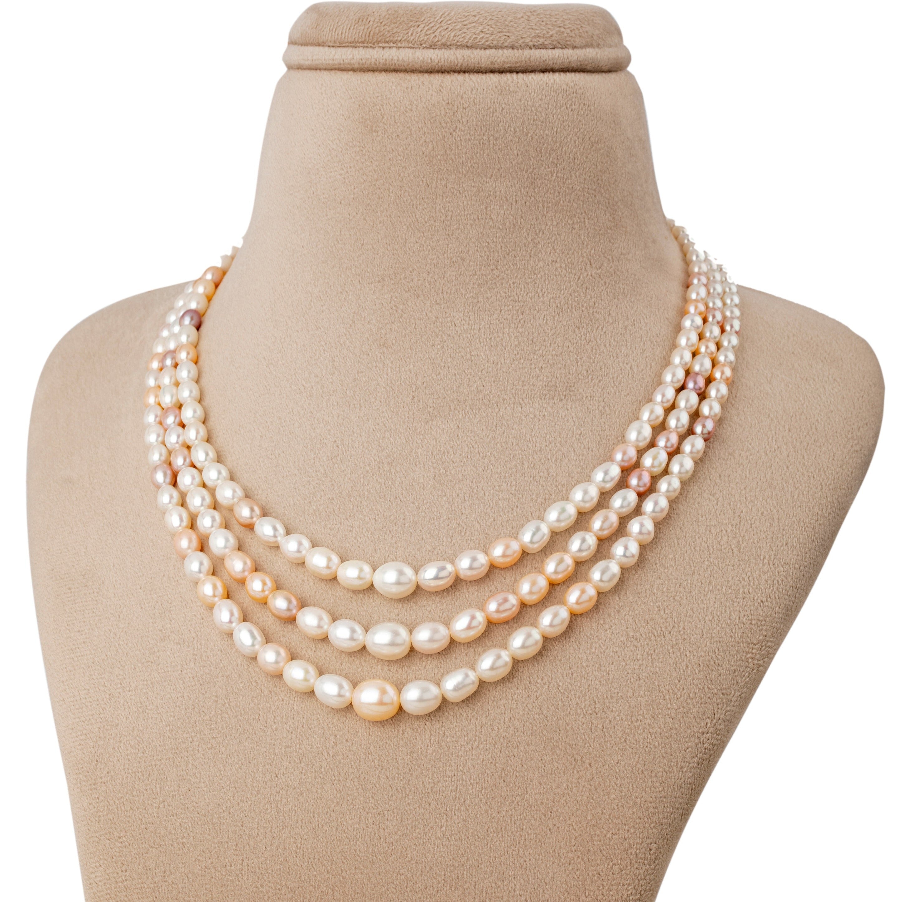 Freshwater Multicolor Lust 3-Line Baroque Pearl Necklace