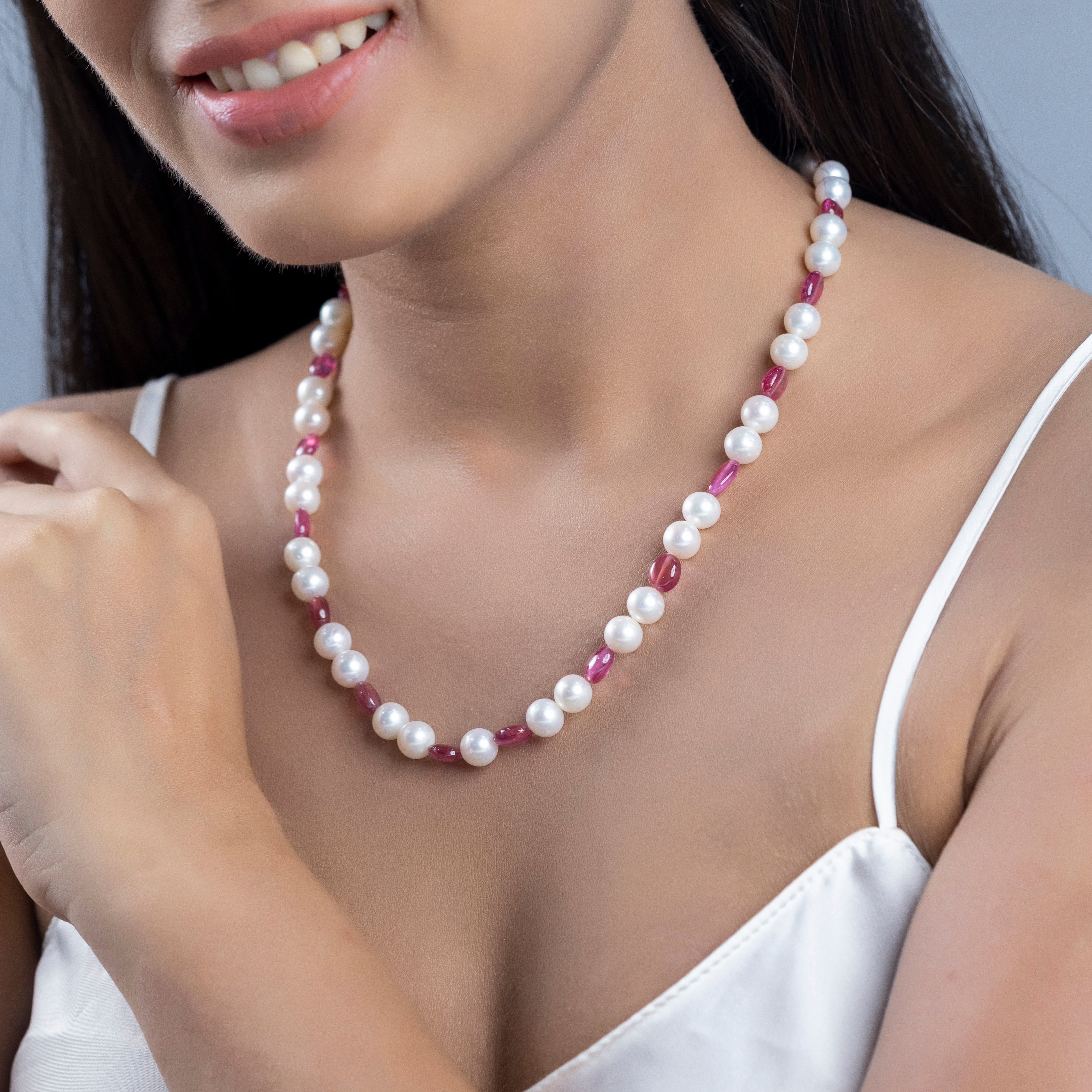 Ruby Radiance Freshwater Pearl Necklace