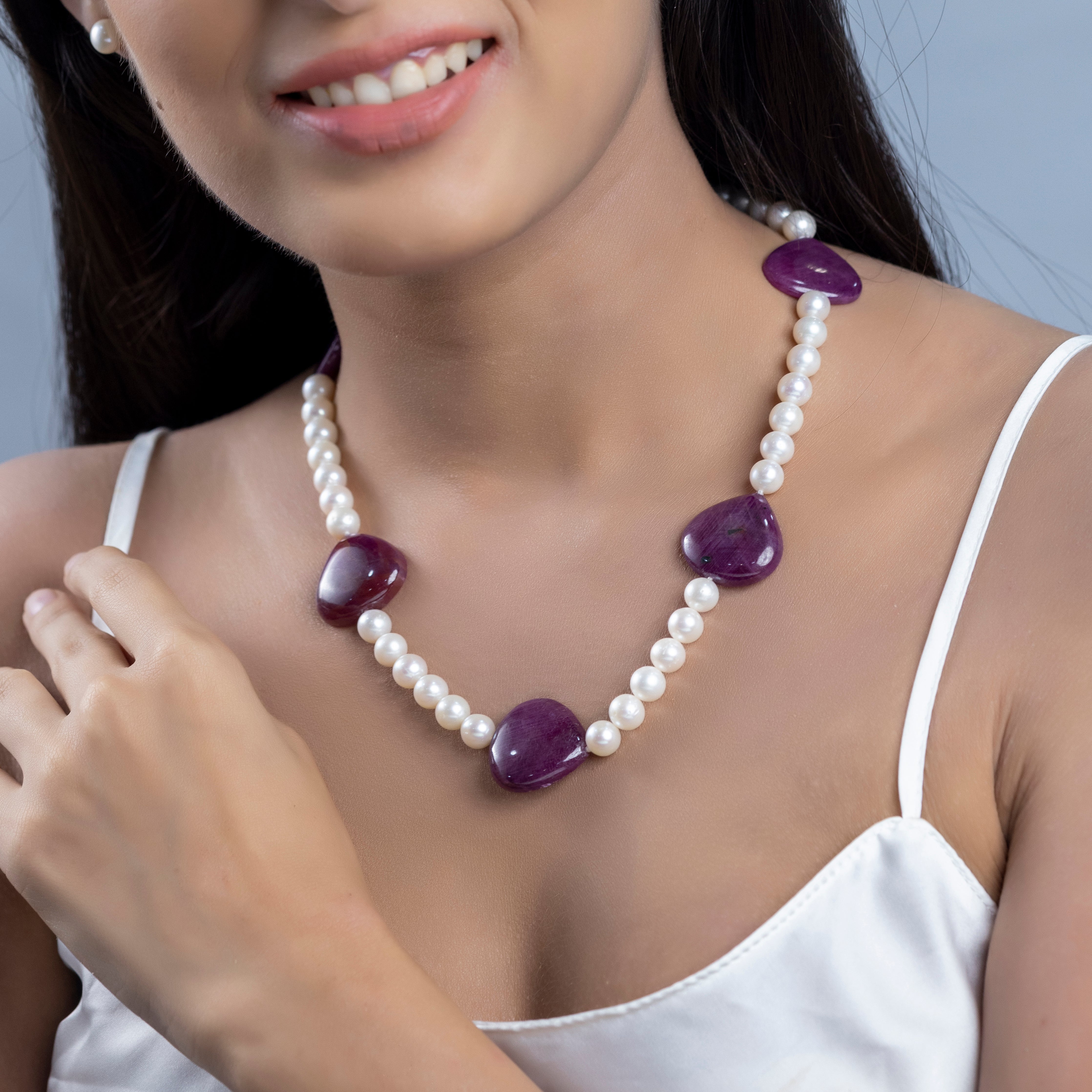Heart-Shape Ruby Necklace