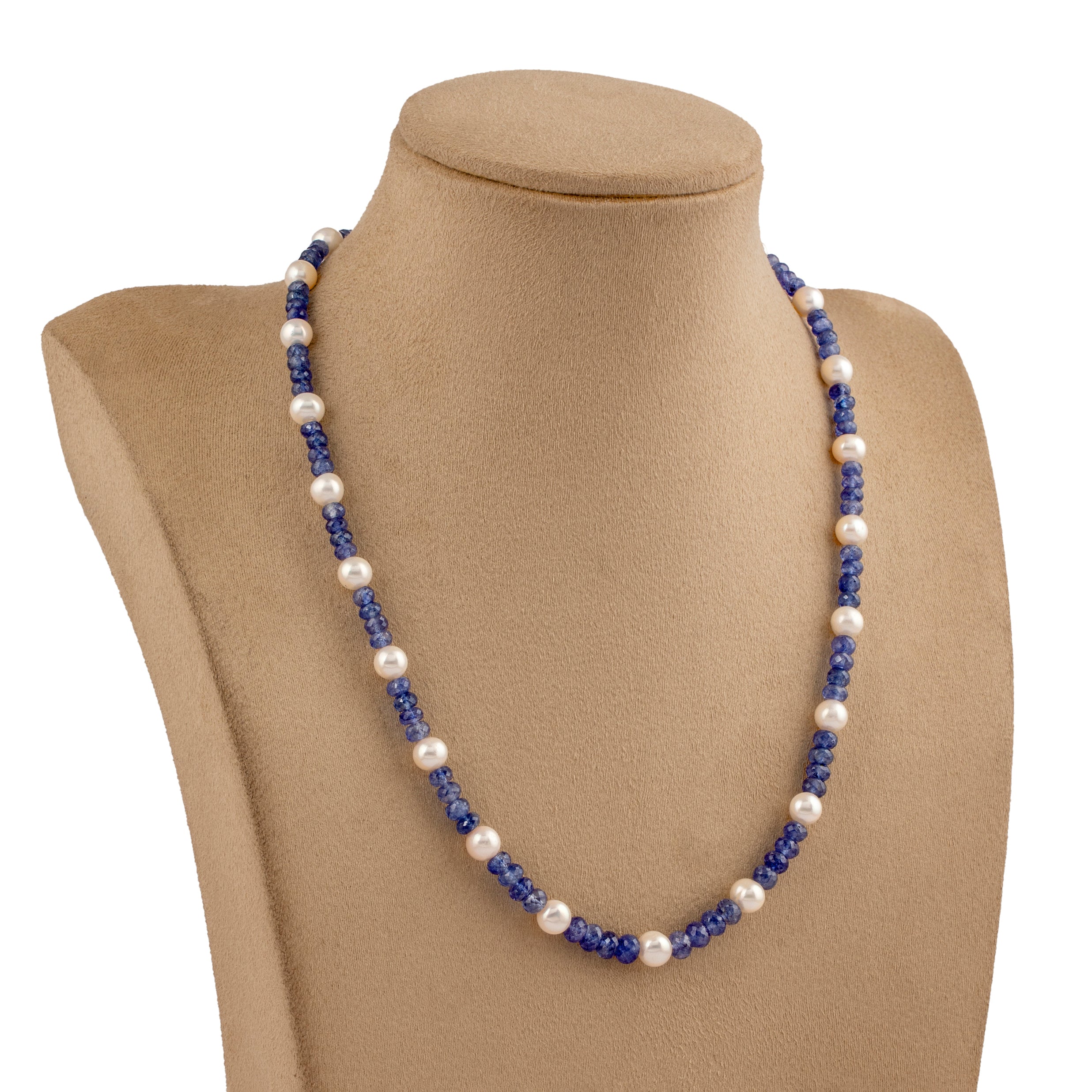 Sapphire Sky and Freshwater Pearl Necklace