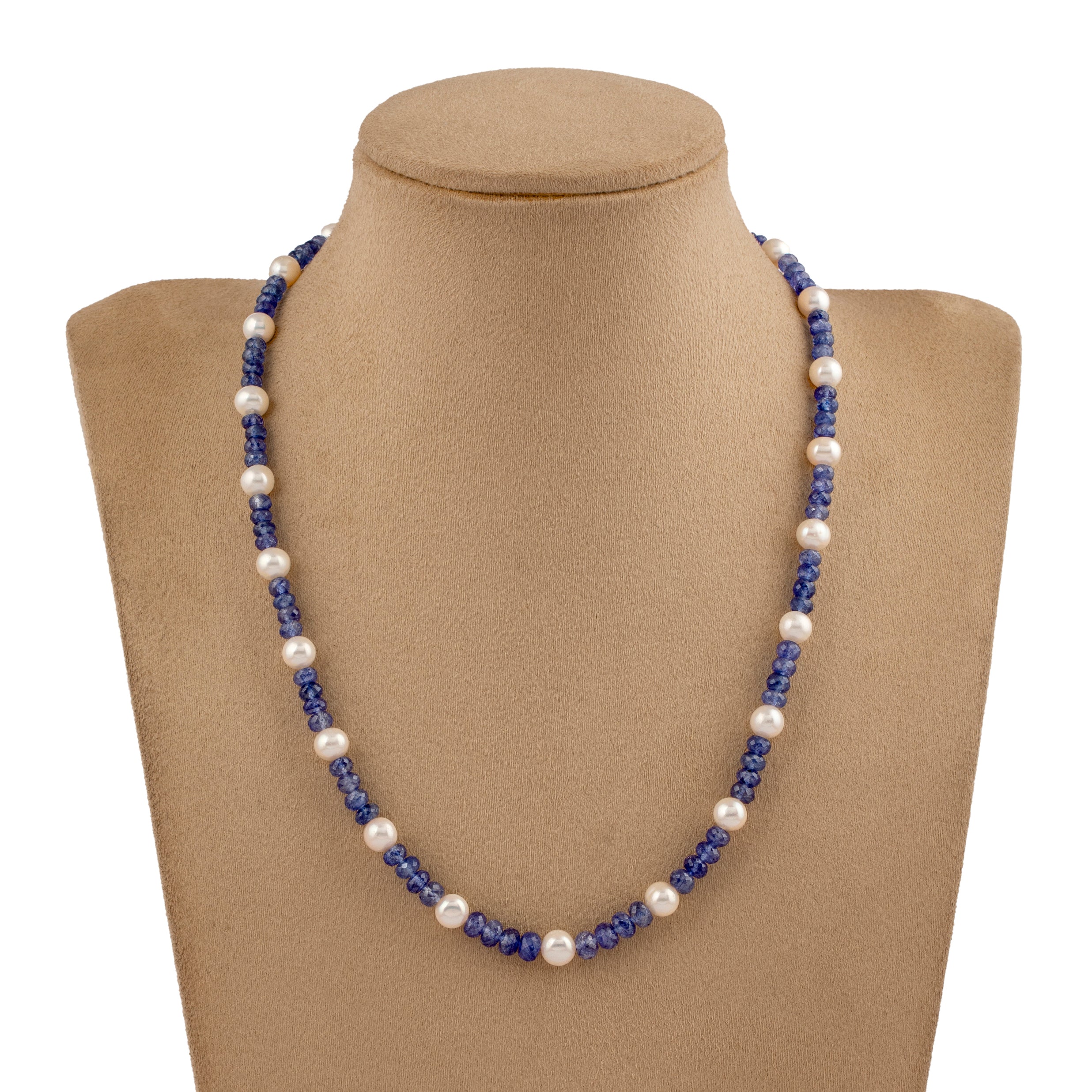 Sapphire Sky and Freshwater Pearl Necklace