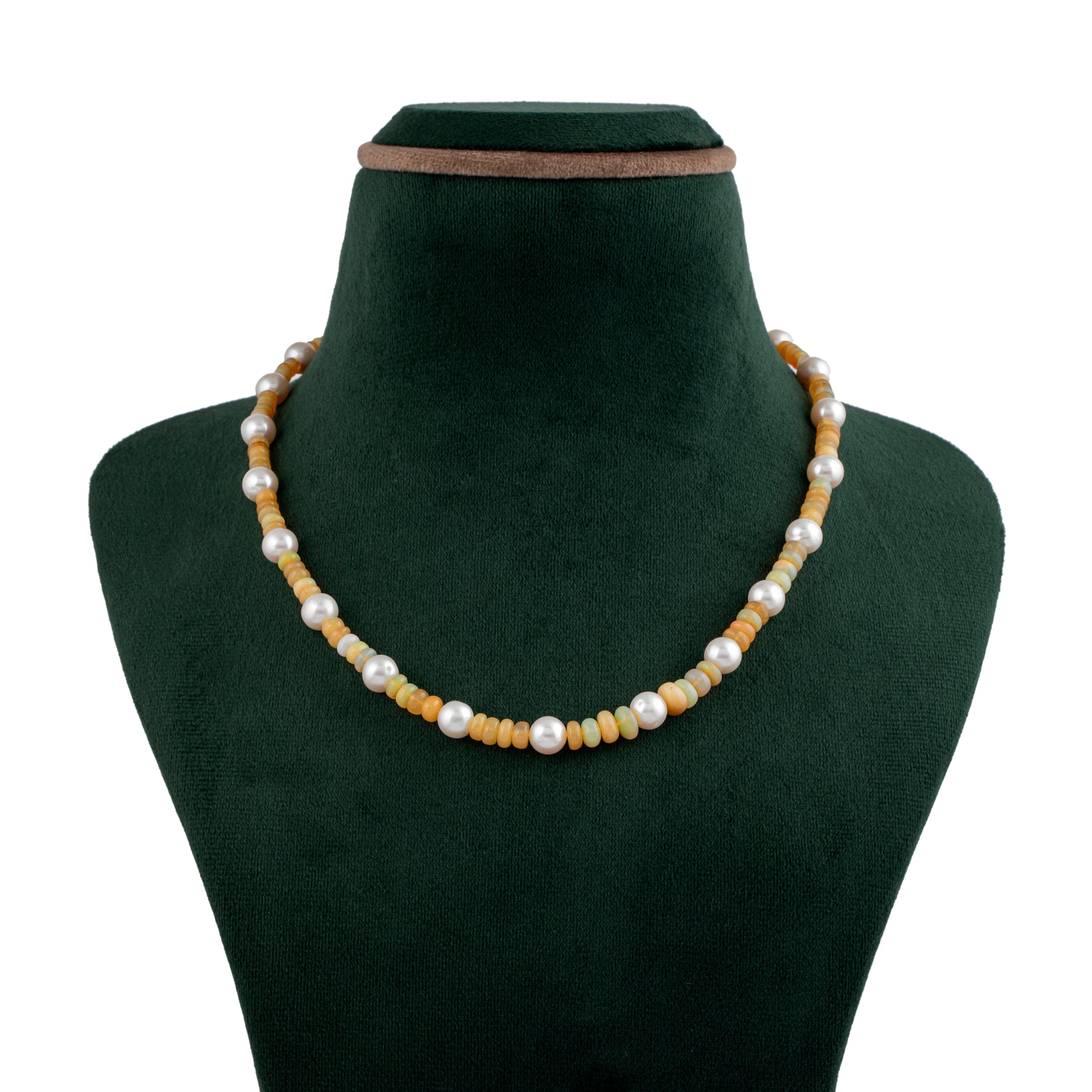 Golden Opal and Freshwater Pearl Necklace