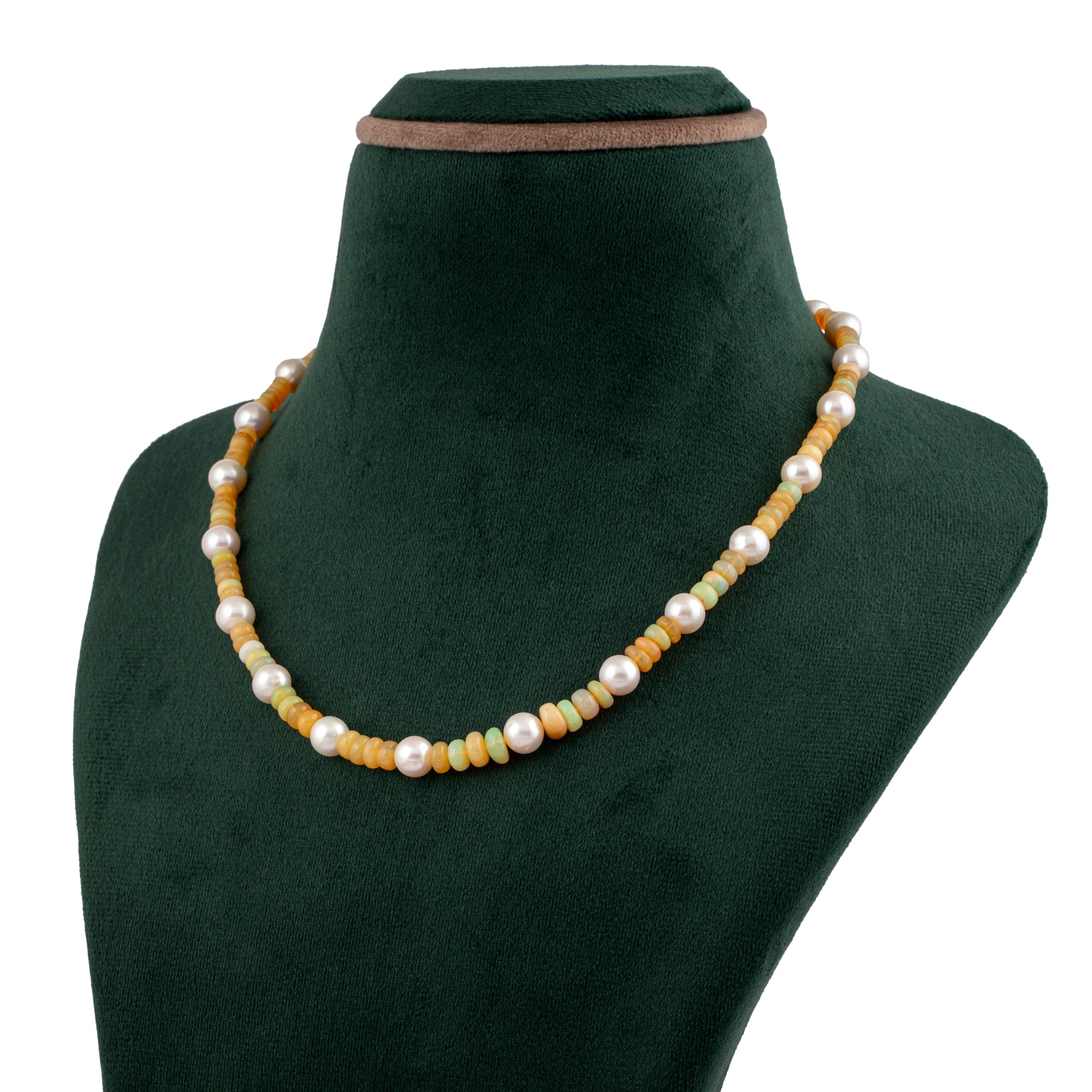 Golden Opal and Freshwater Pearl Necklace