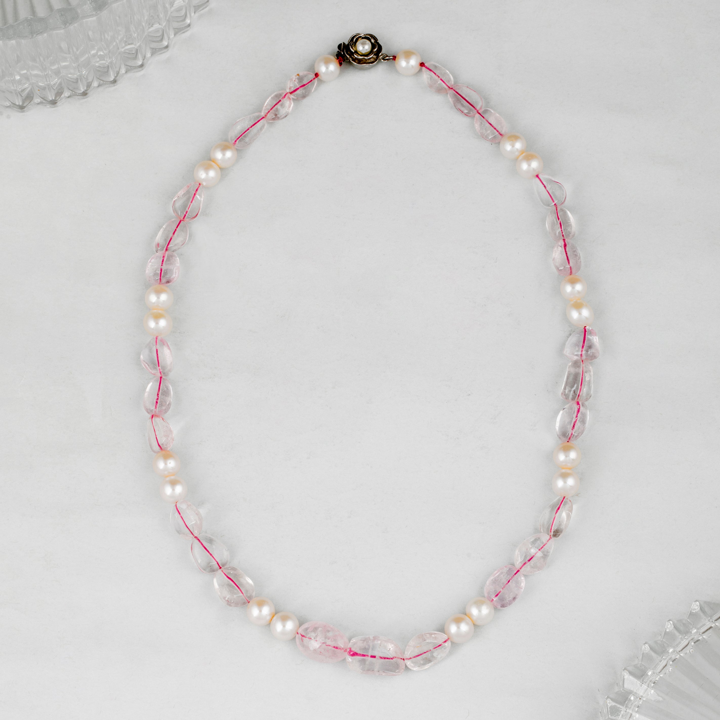Morganite Freshwater Pearl Necklace