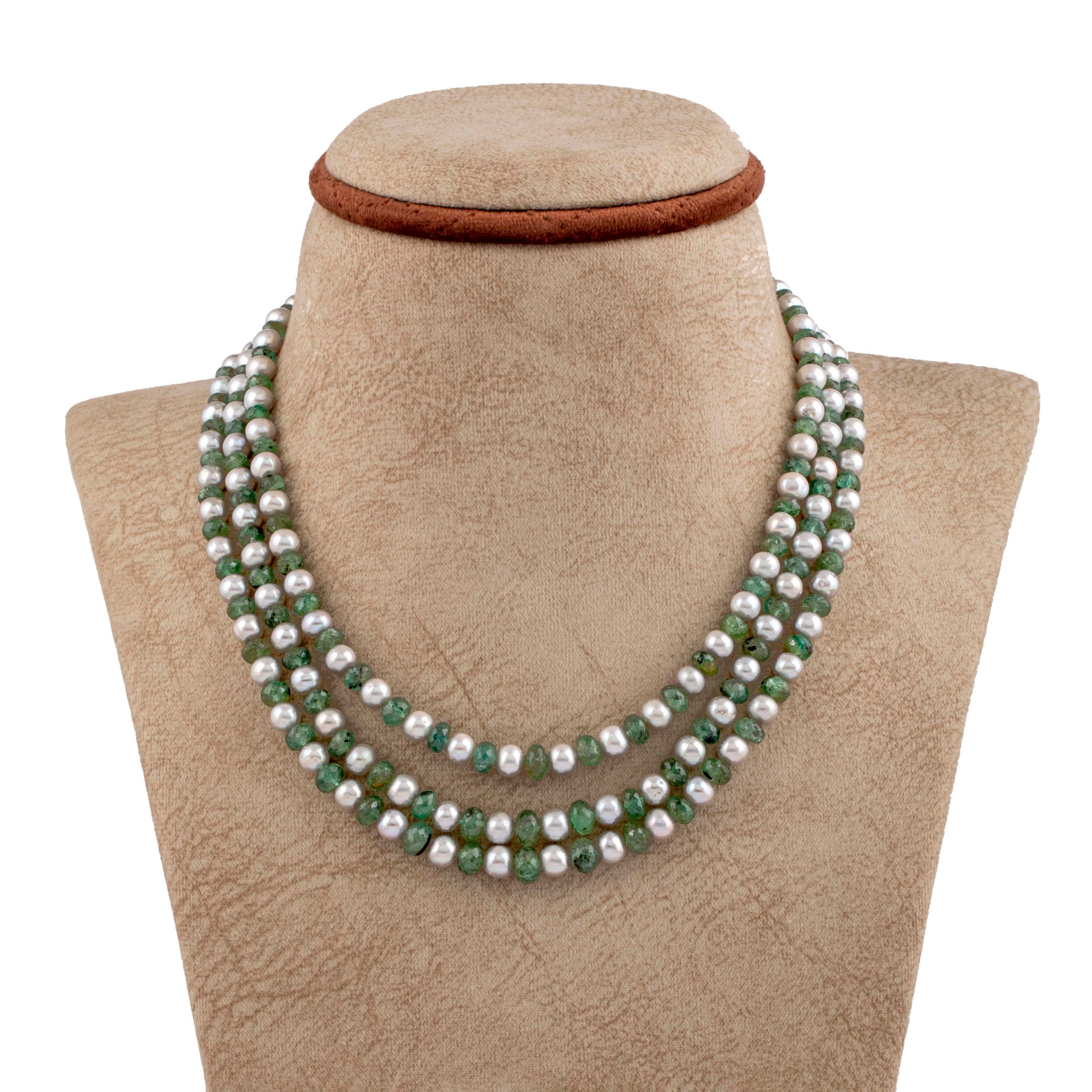 Verde Freshwater Pearl and Emerald Necklace