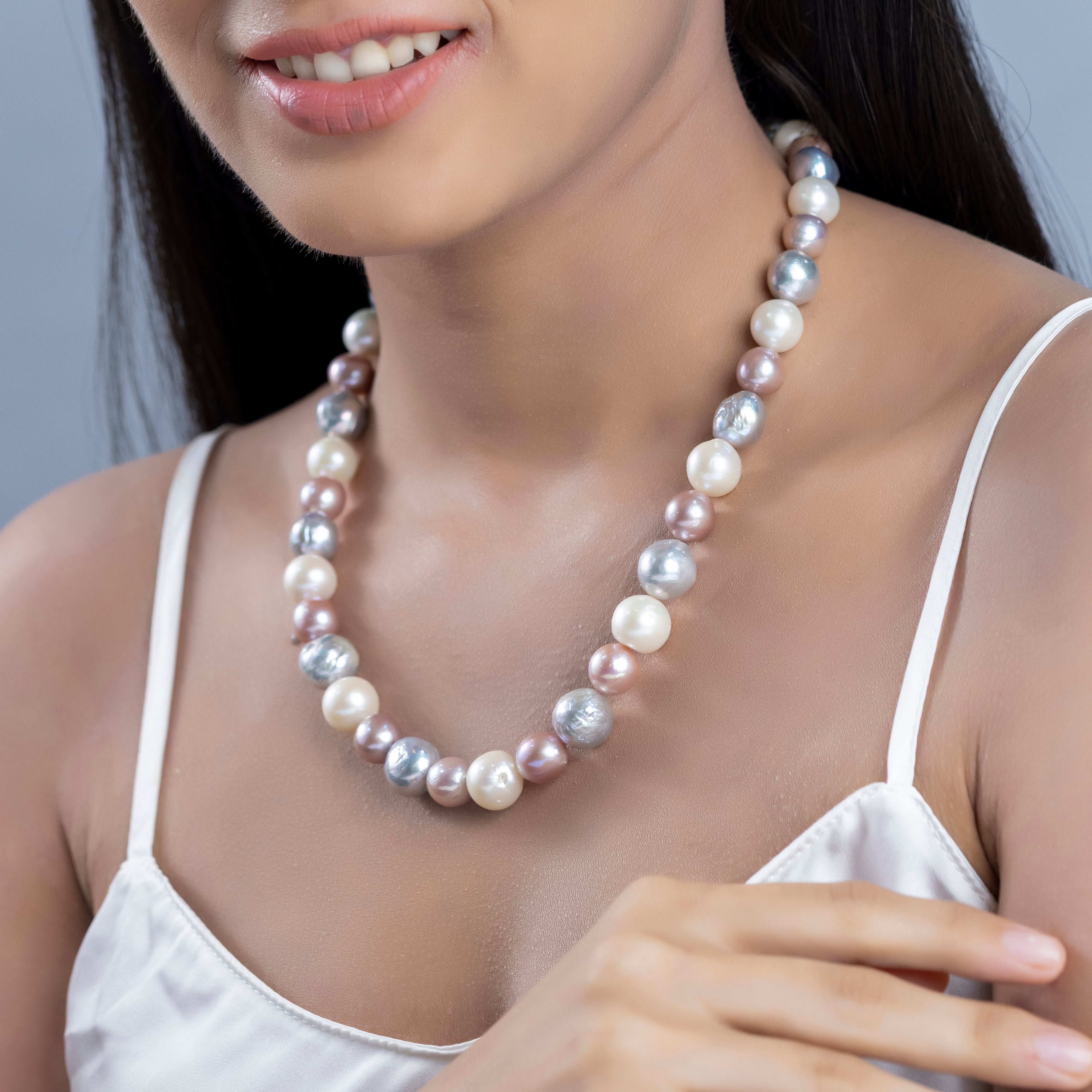 Tricolor Freshwater Pearl Necklace