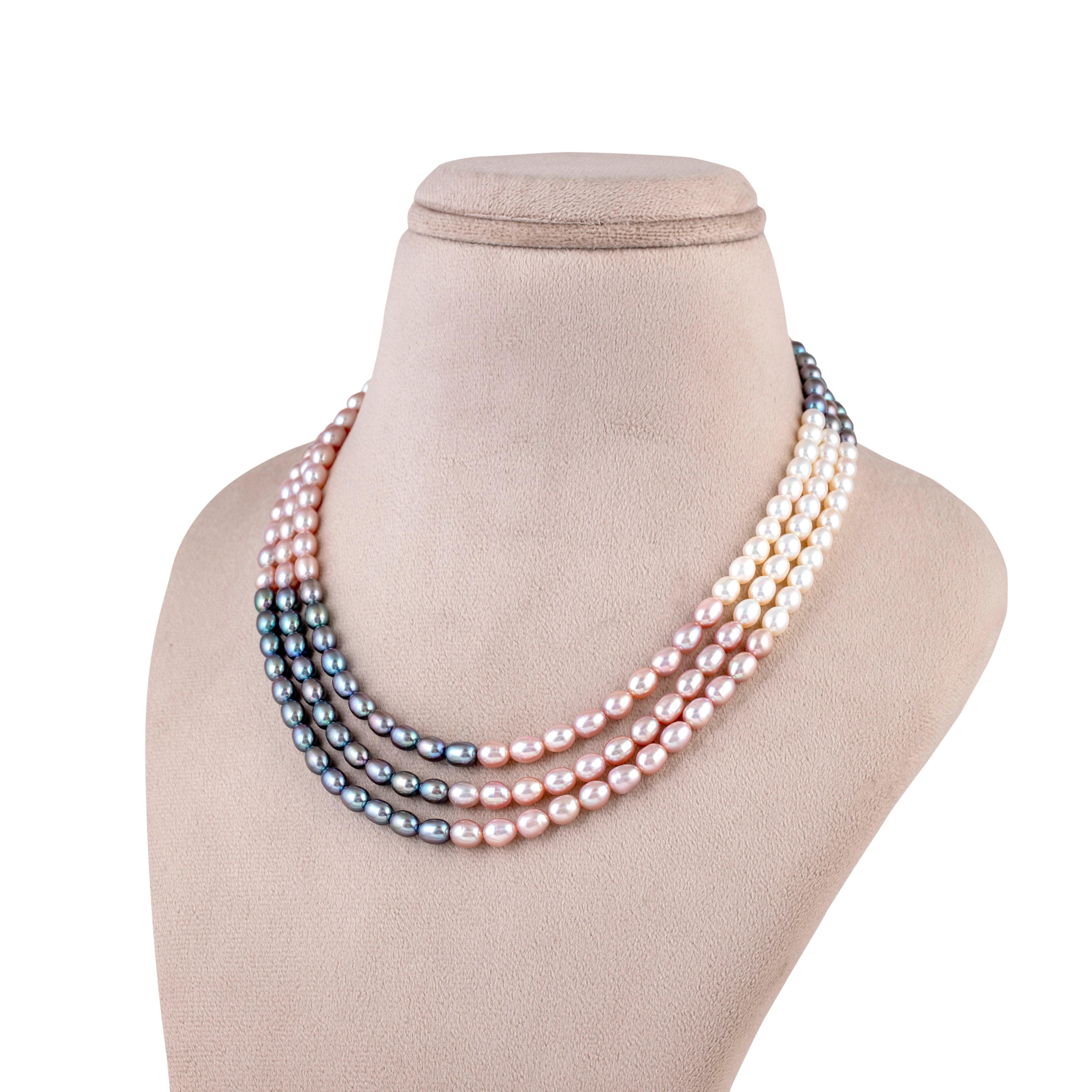Triple Strand Freshwater Necklace