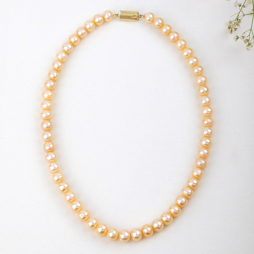 Freshwater Peach Pearl Necklace