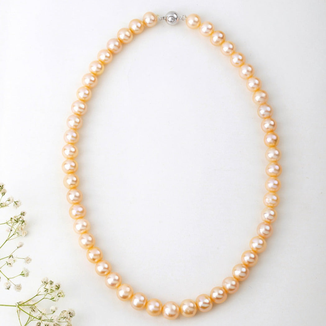 Freshwater Peach Pearl Necklace