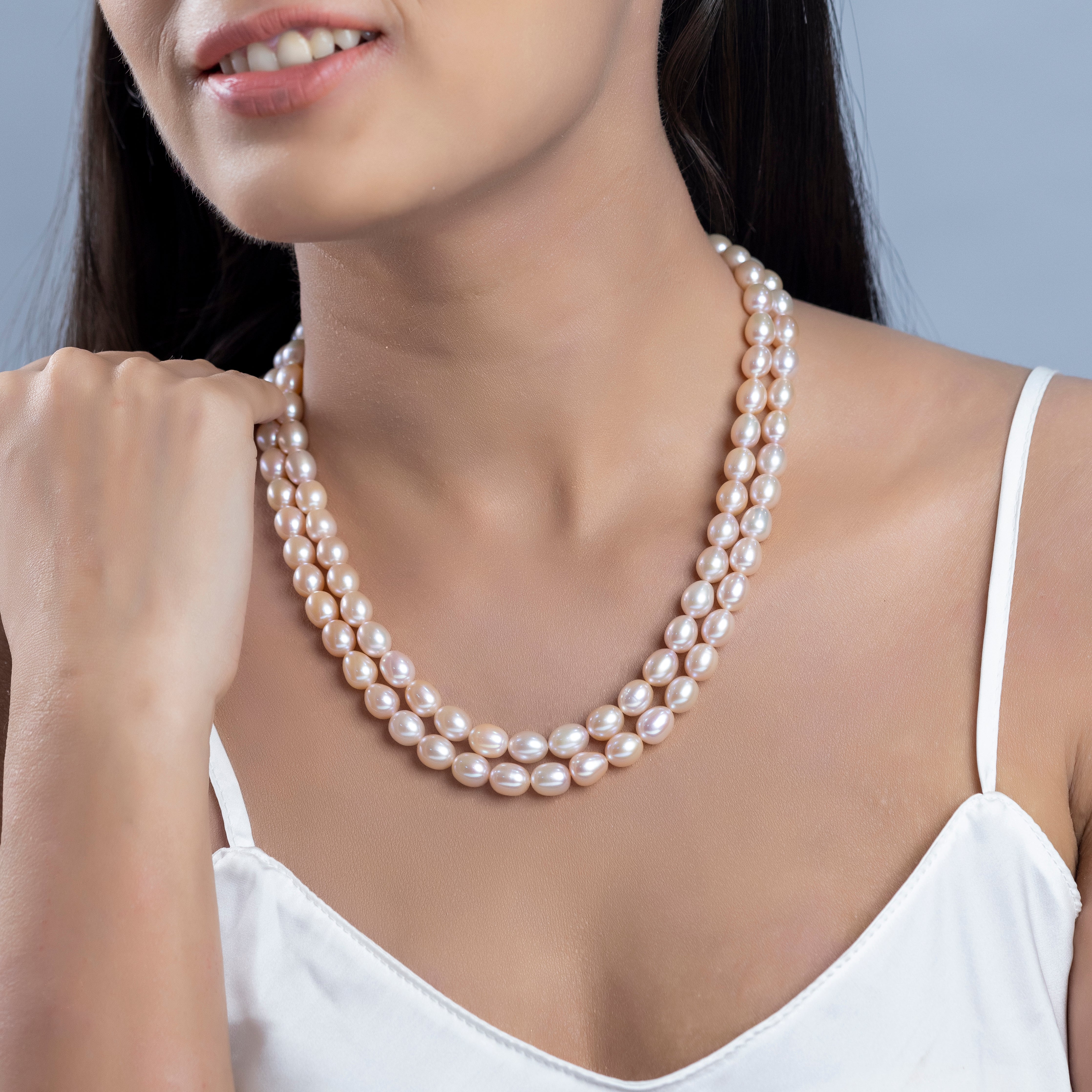 Freshwater Pink 2-line Pearl Jewelry