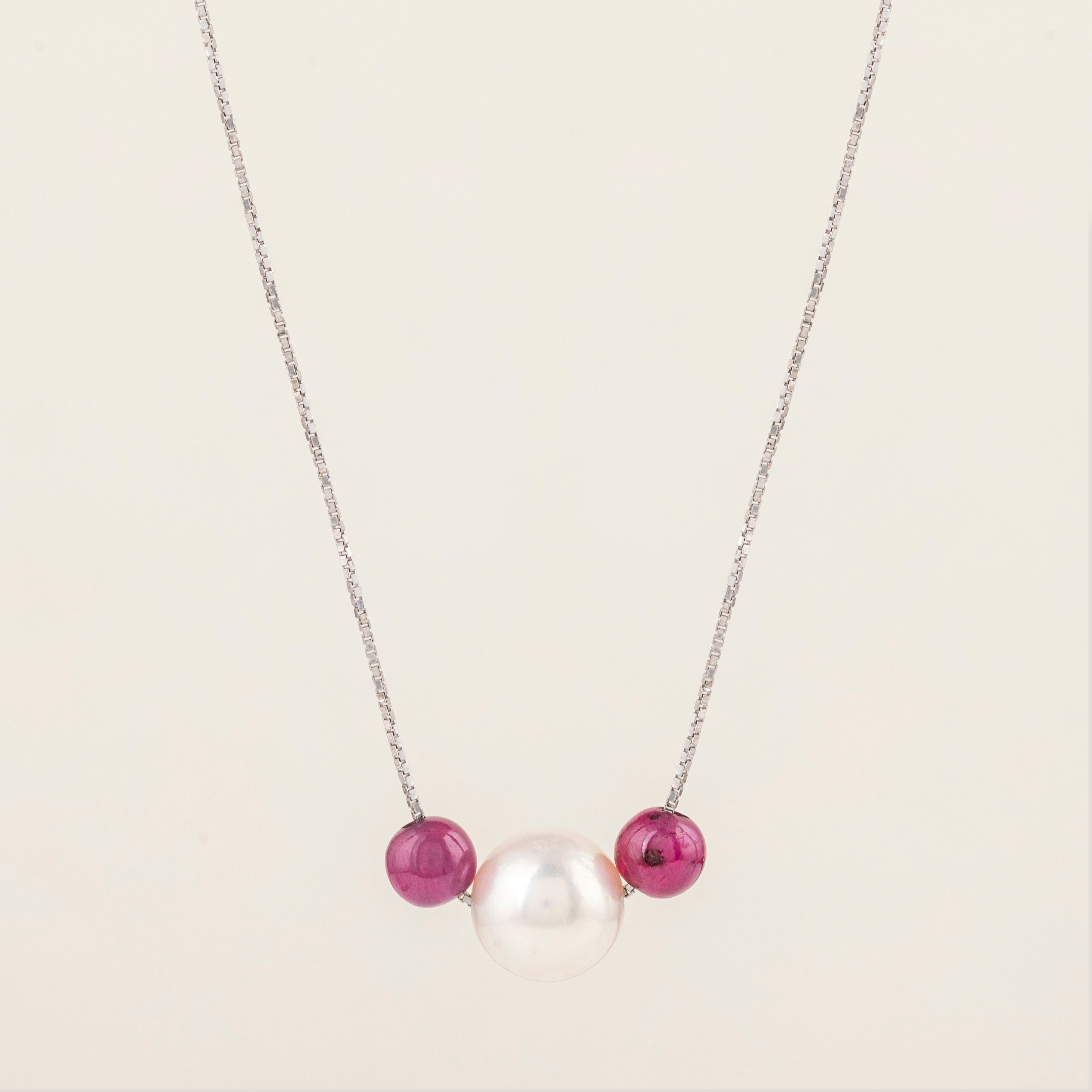 Ruby and Akoya Pearl Chain