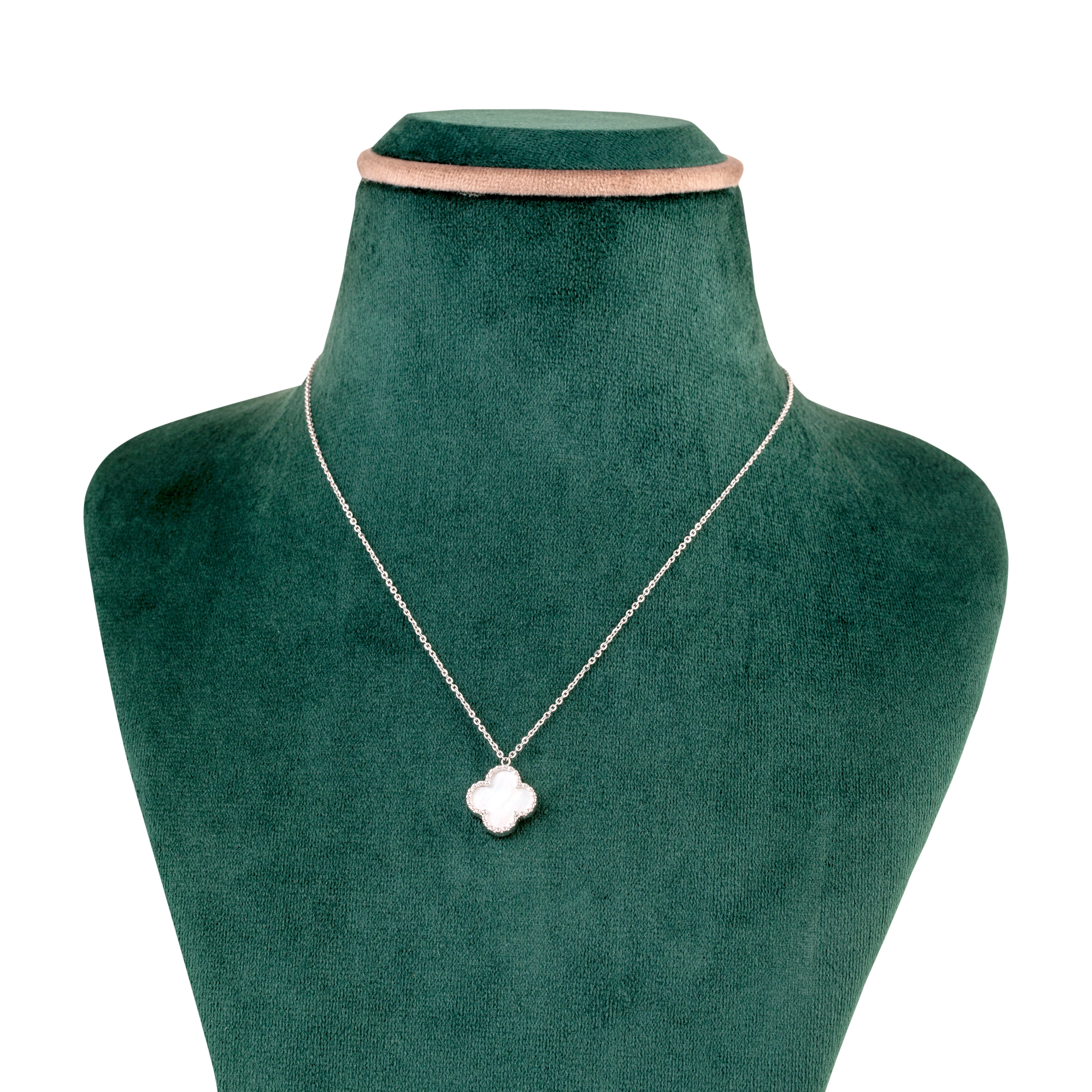 Pearly Bud White Gold Necklace