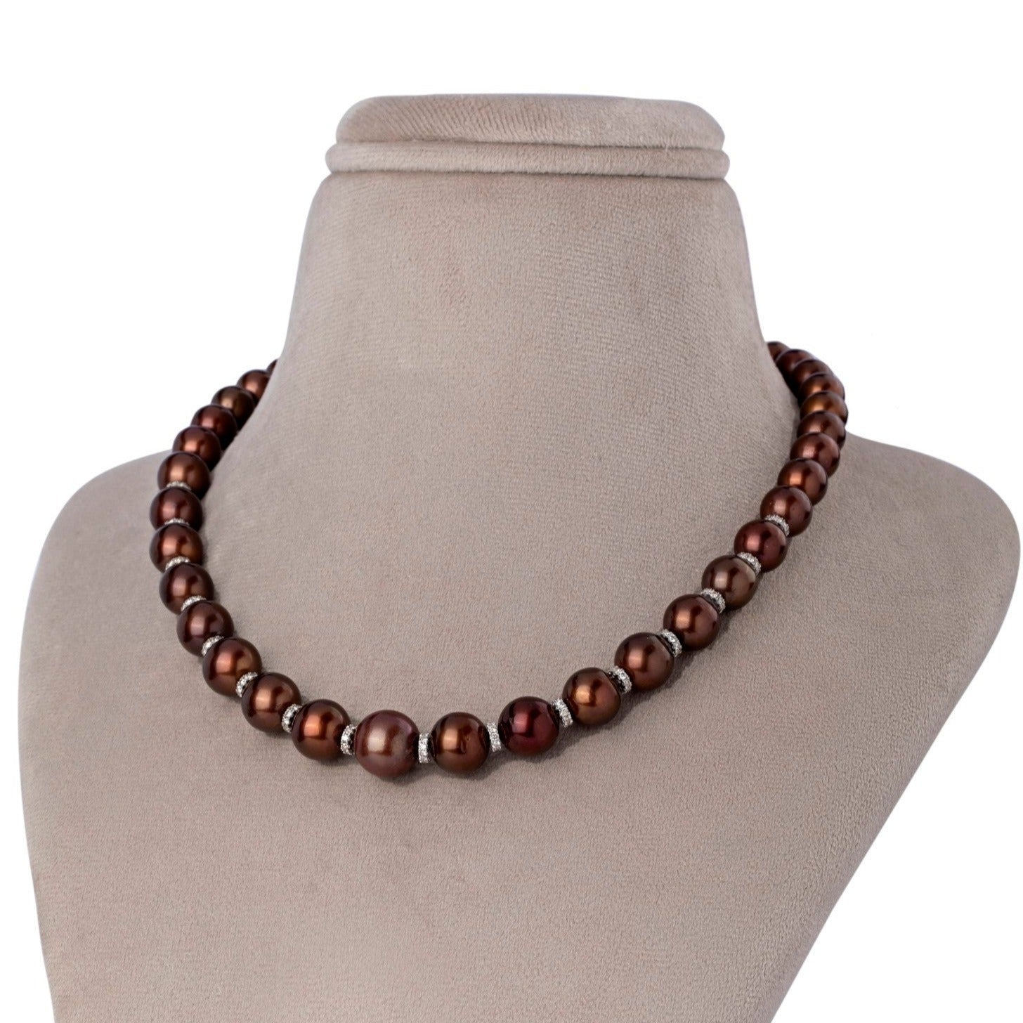 Diamond Infused Bronze Tahitian Necklace