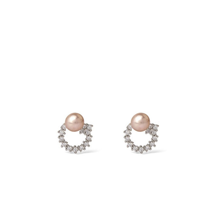 Floral Rhapsody Pearl Stud Earrings 