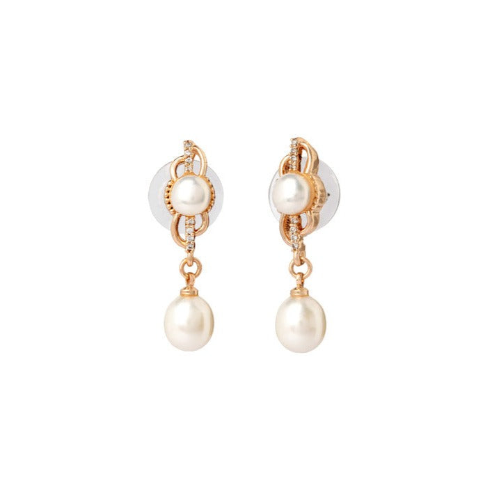 Pinky Dewdrop Pearl Earrings