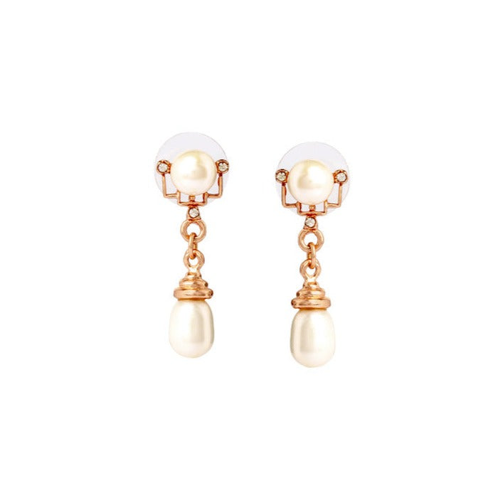 Mystic Pearl and Gold Drop Earrings