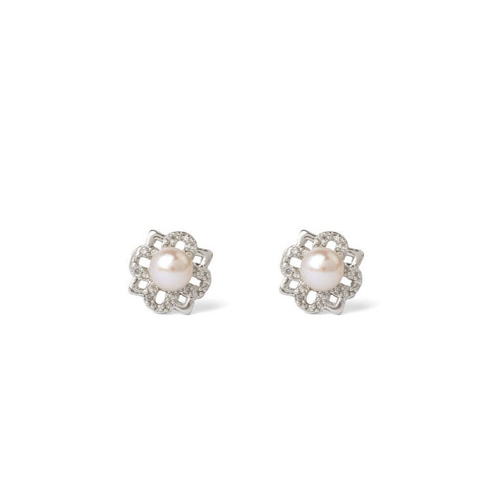 Geometry of Grace Pearl Stud Earrings