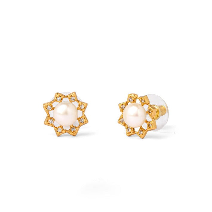 Star Formation Pearl Stud Earrings