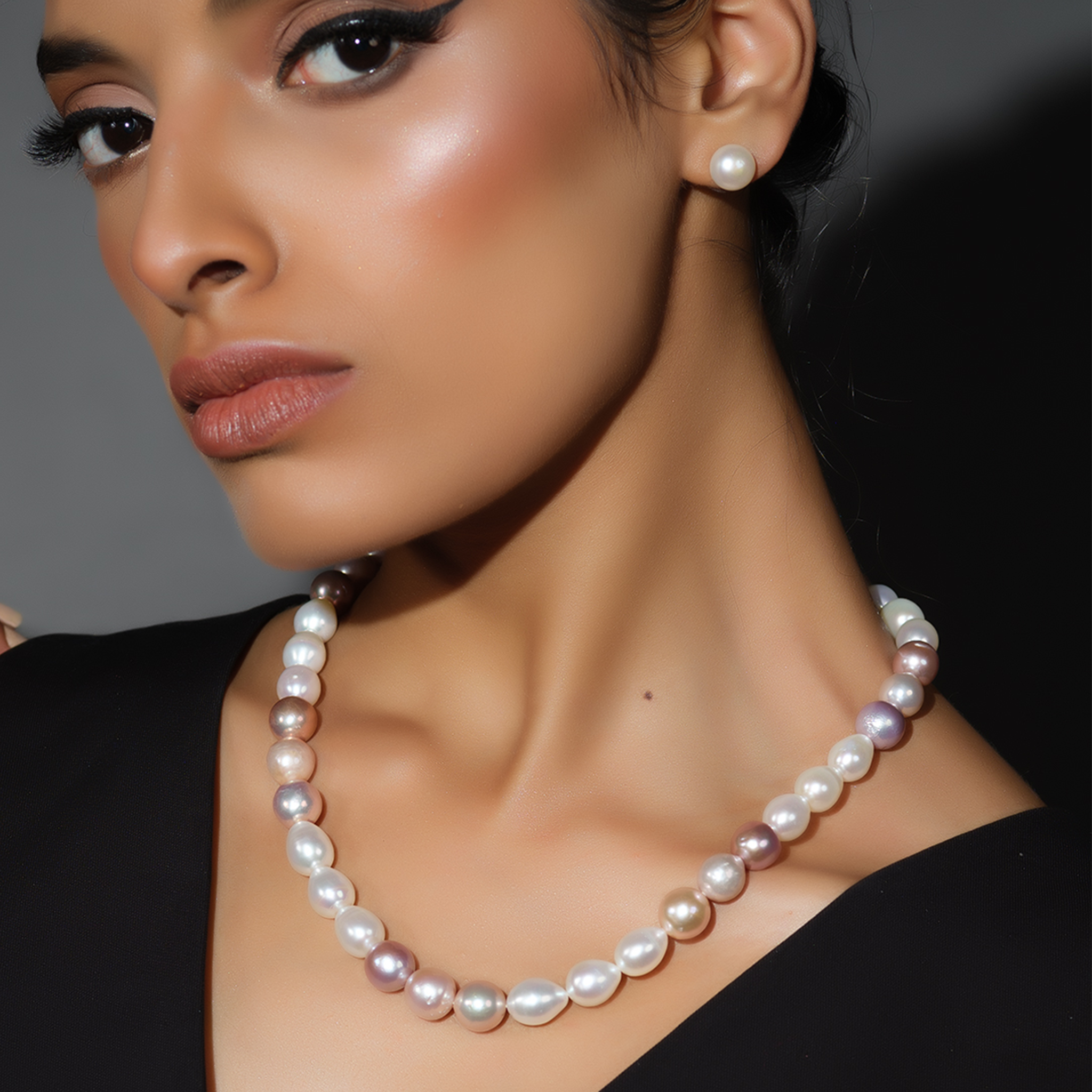 Blushing Baroque Oval Pearl Necklace