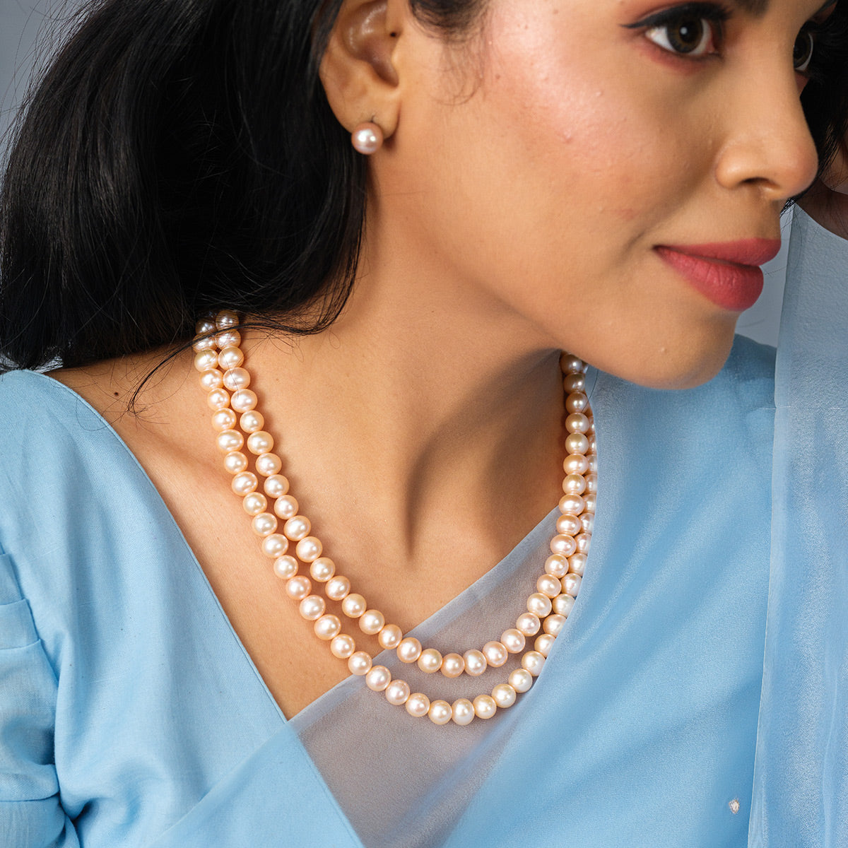 Freshwater Multicolor Lust 2-Line Pearl Necklace