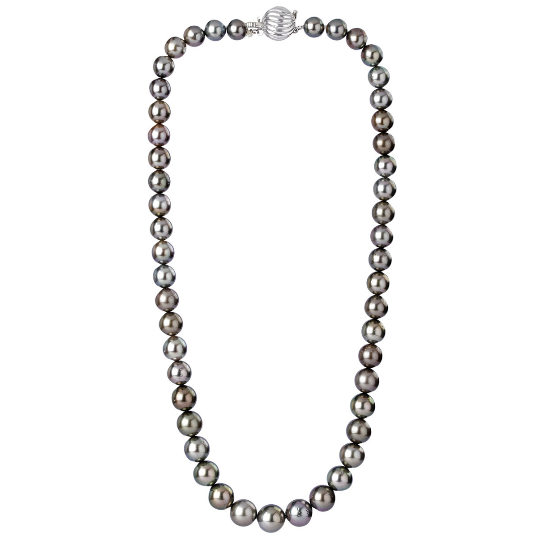 Black Single Strand Pearl Necklace