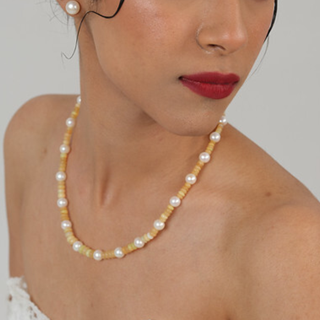 Golden Color Freshwater Pearl Necklace