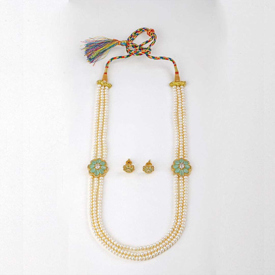Green Pearl Necklace Set