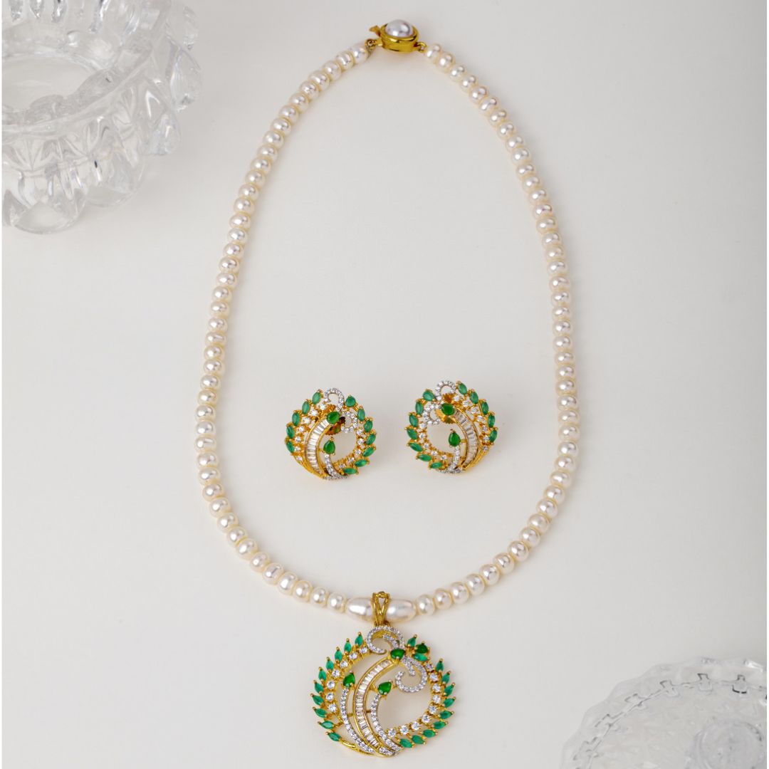 Green Pearl Jewelry Set
