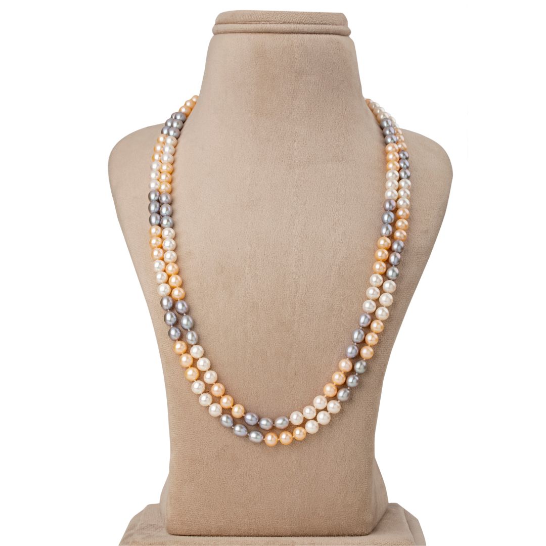 Long Freshwater Multicolor OPERA Pearl Necklace