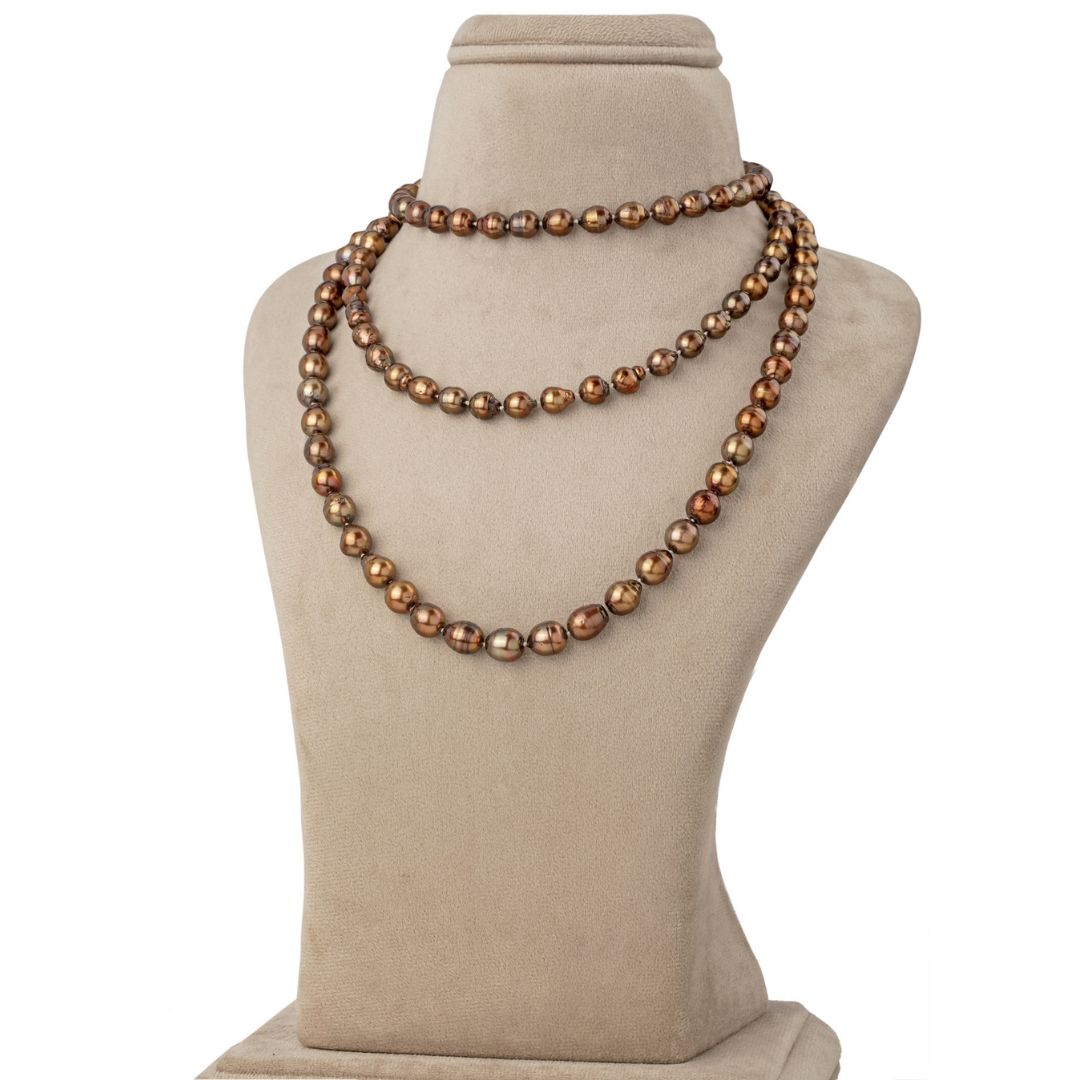 Long Southsea Bronze OPERA Pearl Necklace
