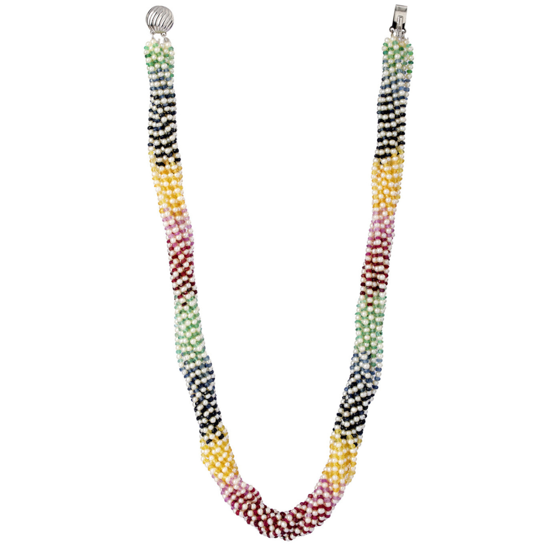 Multi-color gemstone necklace