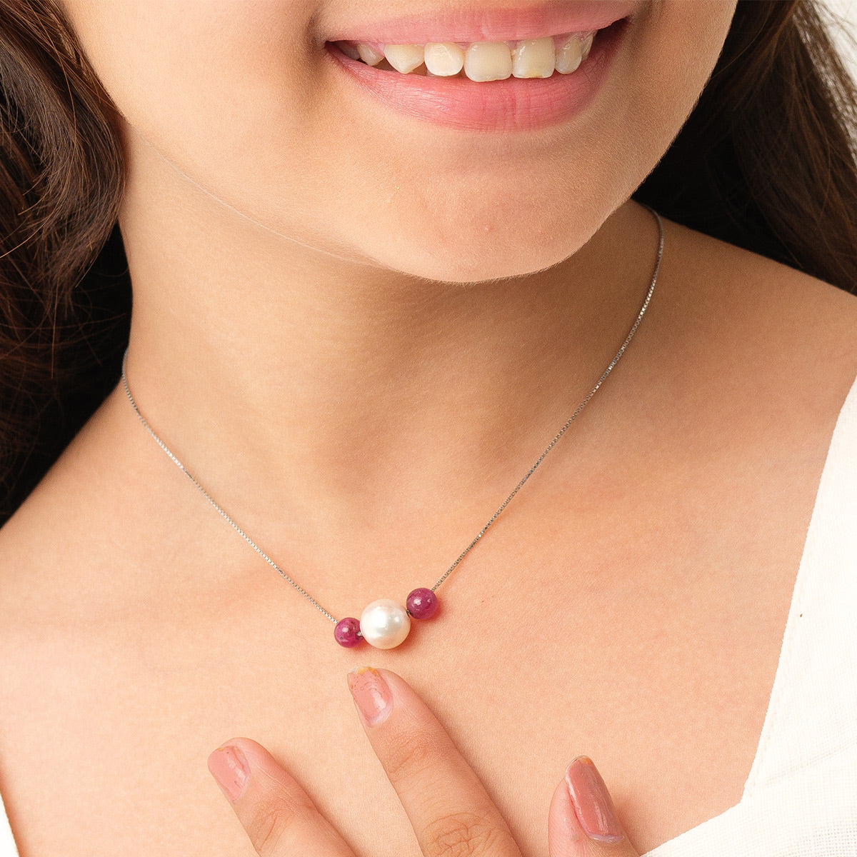 Ruby And Akoya Pearl Chain