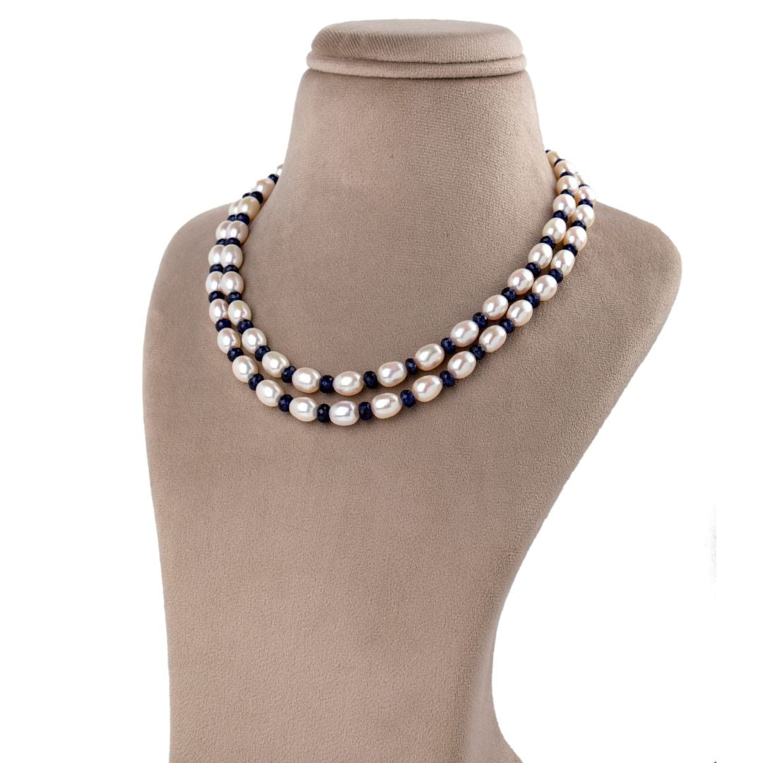 Sapphire Seascape Freshwater Pearl Necklace