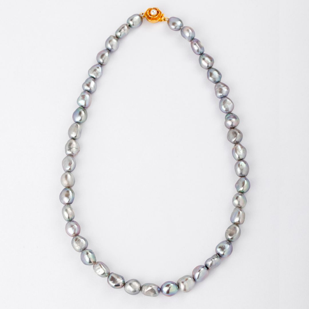 Slate Gray Freshwater Pearl Necklace