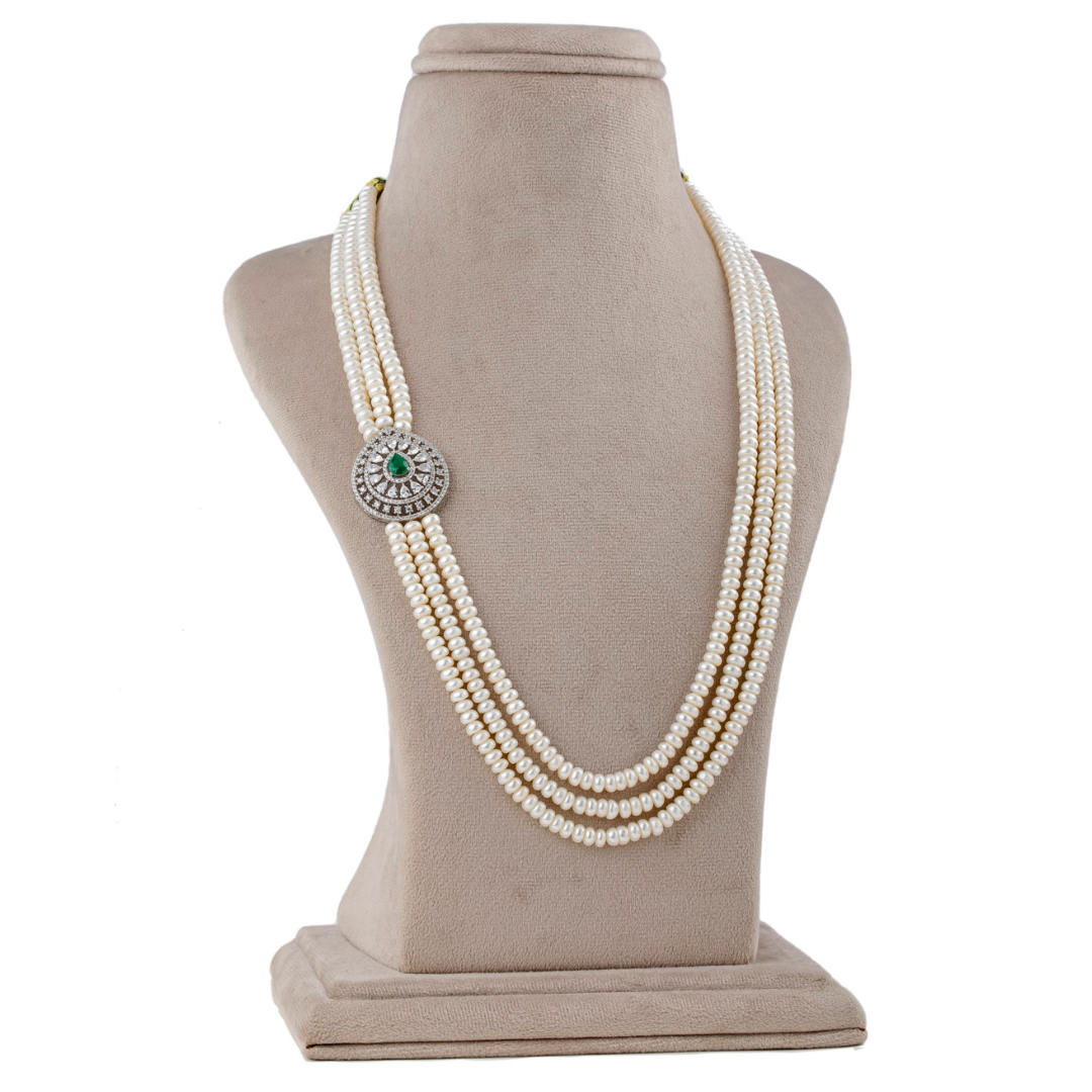 White & Green Pearl Jewelry Set