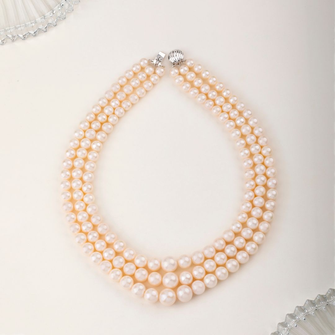 Triple-Strand White Freshwater Pearl Necklace